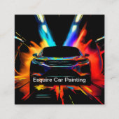 Carte De Visite Carré Service De Peinture De Voiture Moderne Gras (Devant)