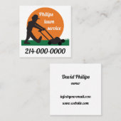 Carte De Visite Carré Service de pelouse (Devant / Derrière)