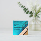 Carte De Visite Carré Service De Piscine Deux Côtés Smart (Debout devant)