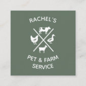 Carte De Visite Carré Service de rangement pour animaux de ferme (Devant)