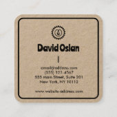 Carte De Visite Carré Service de remorquage et de remorquage Artisanat n (Dos)