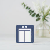 Carte De Visite Carré Service de réparation d'ascenseur (Debout devant)