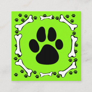 Carte De Visite Carré Service de soins aux animaux aux pattes de chien m
