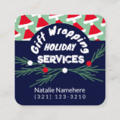 Carte De Visite Carré Service d'emballage cadeau professionnel Festive G (Devant)
