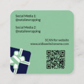 Carte De Visite Carré Service d'emballage cadeau professionnel Festive G (Dos)