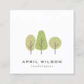 CARTE DE VISITE CARRÉ SERVICE PAYSAGE PASTEL GREEN TREE TRIO PAYSAGE (Devant)