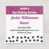 Carte De Visite Carré Service pour animaux de compagnie de Parties scint (Dos)