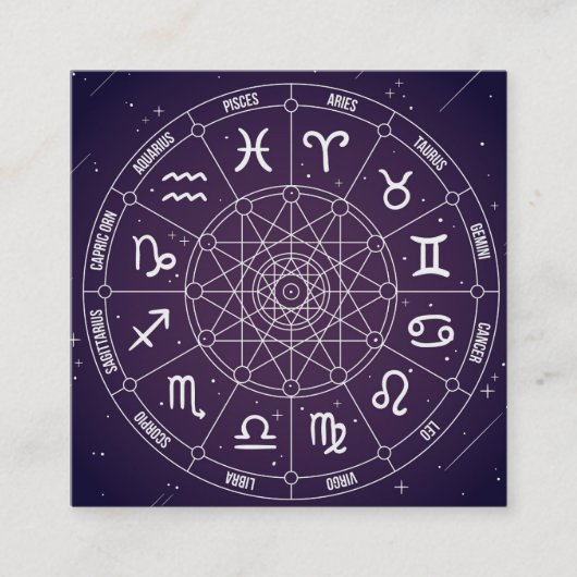 Carte De Visite Carré Services aux entreprises d'astrologie d'astrologue (Devant)