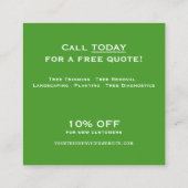 Carte De Visite Carré Services d'arborescence (Dos)