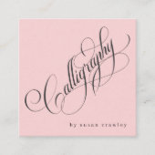 Carte De Visite Carré Services de calligraphe professionnel simple et él (Devant)