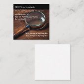 Carte De Visite Carré Services de détective de chercheur privé (Devant / Derrière)