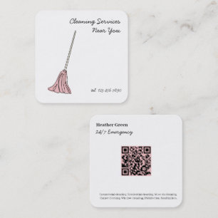 Carte De Visite Carré Services de nettoyage 24h/24, 7j/7