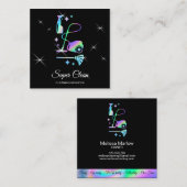 Carte De Visite Carré Services de nettoyage de maison de femme de ménage (Devant / Derrière)