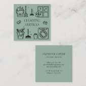 Carte De Visite Carré Services de nettoyage écologique Sage Services com (Devant / Derrière)