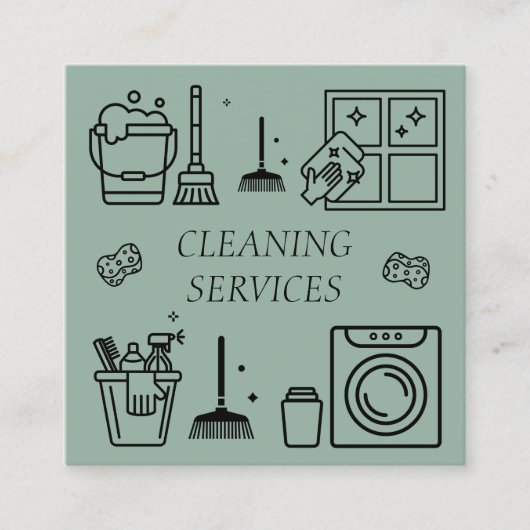 Carte De Visite Carré Services de nettoyage écologique Sage Services com (Devant)