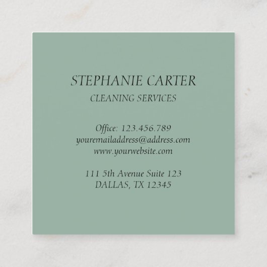 Carte De Visite Carré Services de nettoyage écologique Sage Services com (Dos)