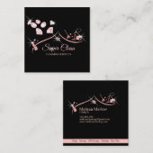 Carte De Visite Carré Services de nettoyage professionnels de la maison (Devant / Derrière)