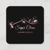 Carte De Visite Carré Services de nettoyage professionnels de la maison  (Devant)