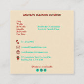 Carte De Visite Carré Services de nettoyage professionnels modernes Roug (Dos)
