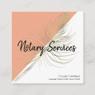 Carte De Visite Carré Services de notaire Gold Business Orange