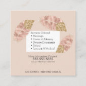 Carte De Visite Carré Services de notaire Parties scintillant rose or Ch (Dos)