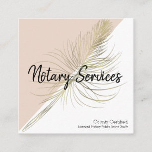 Carte De Visite Carré Services de notaire Rose Or Entreprise