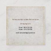 Carte De Visite Carré Services de pose de chien pour animaux de compagni (Dos)