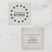 Carte De Visite Carré Services de pose de chien pour animaux de compagni (Devant / Derrière)