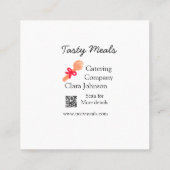 Carte De Visite Carré Services de restauration ajouter nom QR code site  (Dos)