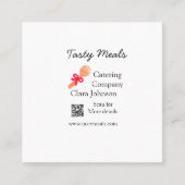 Carte De Visite Carré Services de restauration ajouter nom QR code site  (Devant)