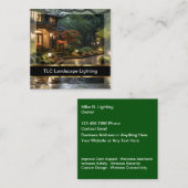 Carte De Visite Carré Services d'éclairage paysager classiques (Devant / Derrière)