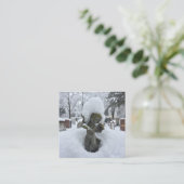 Carte De Visite Carré Services d'hiver de l'Ange de neige (Debout devant)