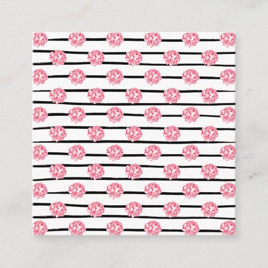 Carte De Visite Carré Serviettes florales vintages (Devant)