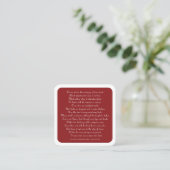 Carte De Visite Carré Shakespeare's Sonnet 116 Square Magnet (Debout devant)