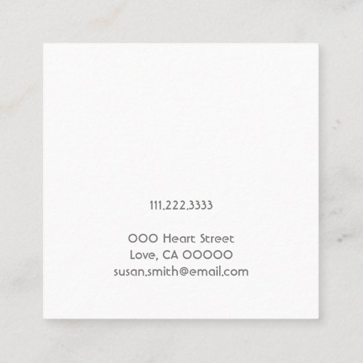 Carte De Visite Carré Shamrock en or Élégante bijouterie (Dos)