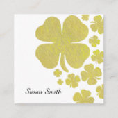 Carte De Visite Carré Shamrock en or Élégante bijouterie (Devant)