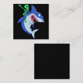 Carte De Visite Carré Shark Halloween Skeleton équitation Requins Amour (Devant / Derrière)