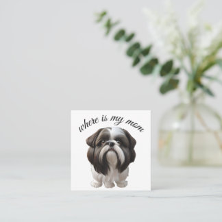 Carte De Visite Carré Shih Tzu - Où Est Ma Mère