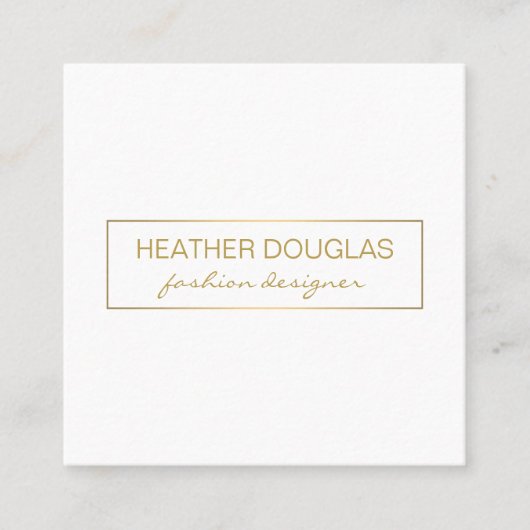 Carte De Visite Carré Shirage à huile gris or (Devant)