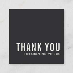 CARTE DE VISITE CARRÉ SHOPPING DE MERCI BLANC NOIR SIMPLE ET CHIC