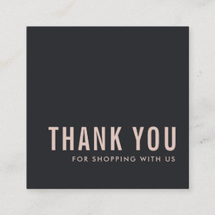 CARTE DE VISITE CARRÉ SHOPPING DE MERCI NOIR ROSE MINIMAL CHIC SIMPLE