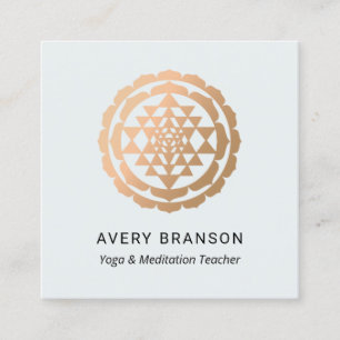 Carte De Visite Carré Shri Yantra Méditation Yoga Enseignant