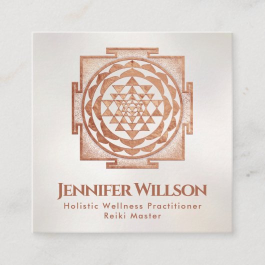 Carte De Visite Carré Shri Yantra - Sri yantra - Shri Chakra - Cuivre (Devant)