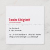 Carte De Visite Carré Siebenbürgen Visitenkarten (Devant)