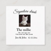 Carte De Visite Carré Signature boisson ajouter l'animal photo nom date  (Devant)