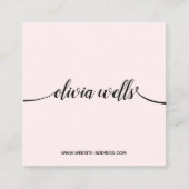Carte De Visite Carré Signature rose simple Script Carré voiture d'affai (Devant)