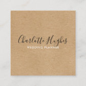 Carte De Visite Carré Signature Rustique Kraft (Devant)
