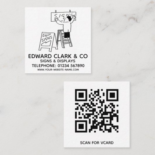 Carte De Visite Carré Signes et affichages (Devant / Derrière)