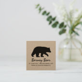 Carte De Visite Carré Silhouette de l'ours noir | Simple Wildlife Graphi (Debout devant)