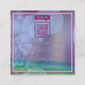 Carte De Visite Carré Silhouette Unicorne (turquoise/violet) (Dos)